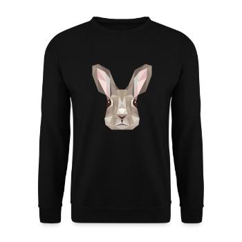 Hasenkunst Puristische Tierwelt Tier Natur - Unisex Pullover - Schwarz - Vorne - Alina (178cm) & Michal (187cm)