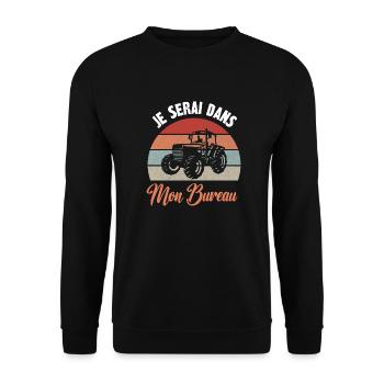 je serai dans mon bureau - Sweat-shirt Unisexe - noir - Devant - Alina (178cm) & Michal (187cm)