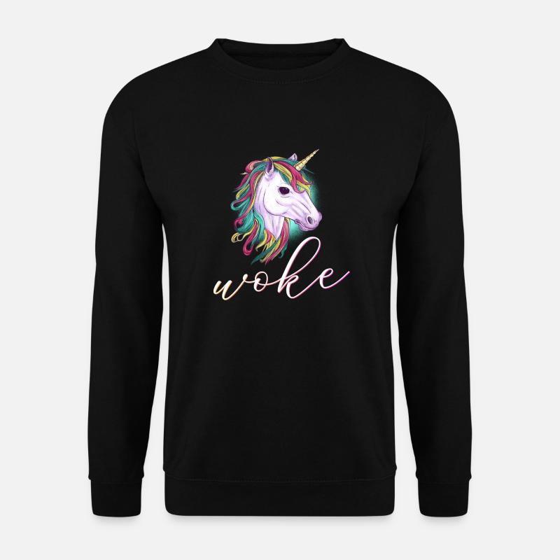 Self-deprecating saying: WOKE - Unisex Sweatshirt - black