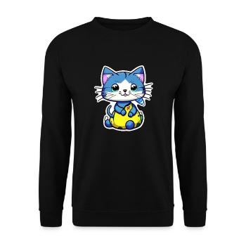 chat kawaii - mignon - manga - Sweat-shirt Unisexe - noir - Devant - Alina (178cm) & Michal (187cm)