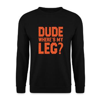 Dude where is my leg - Unisex Pullover - Schwarz - Vorne - Alina (178cm) & Michal (187cm)