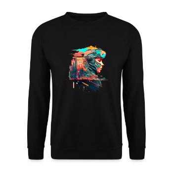 Sci Fi Future Vision in the Dystopia - Unisex Sweatshirt - black - Front - Alina (178cm) & Michal (187cm)