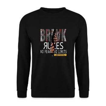 Règles de pause - Regeln Brechen - Sweat-shirt Unisexe - noir - Devant - Alina (178cm) & Michal (187cm)