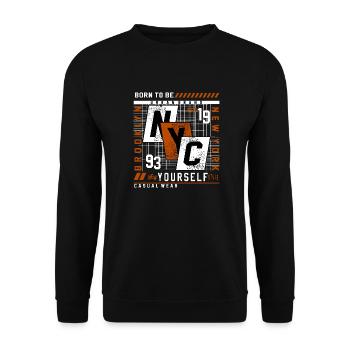 New York - Unisex Pullover - Schwarz - Vorne - Alina (178cm) & Michal (187cm)