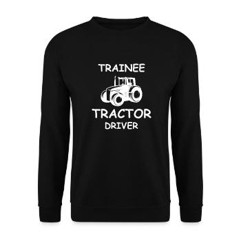 Trainee Tractor Driver - Unisex Pullover - Schwarz - Vorne - Alina (178cm) & Michal (187cm)