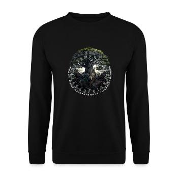 Wikinger Valhalla Wolf Odins - Unisex Pullover - Schwarz - Vorne - Alina (178cm) & Michal (187cm)