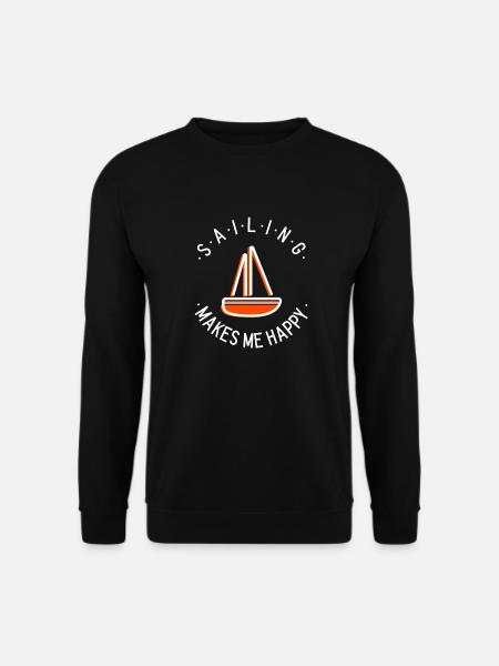 Voile, Voilier, Skipper : naviguer me rend heureux - Sweat-shirt Unisexe - noir