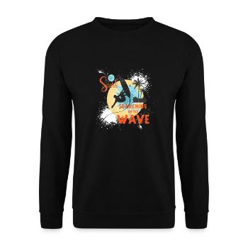 Surfing, surfing, water sports - Unisex Sweatshirt - black - Front - Alina (178cm) & Michal (187cm)