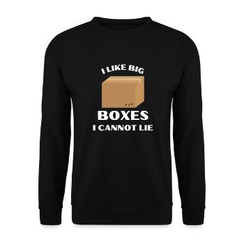 J’aime les grandes boîtes je ne peux pas mentir - Sweat-shirt Unisexe - noir - Devant - Alina (178cm) & Michal (187cm)