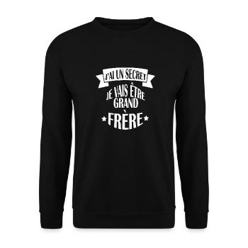 Je suis grand frère - Annonce de naissance - Sweat-shirt Unisexe - noir - Devant - Alina (178cm) & Michal (187cm)