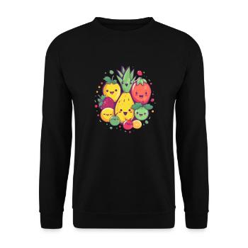 Pineapple und seine Band Kawaii - Unisex Pullover - Schwarz - Vorne - Alina (178cm) & Michal (187cm)