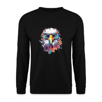 Basil the eagle - Unisex Sweatshirt - black - Front - Alina (178cm) & Michal (187cm)