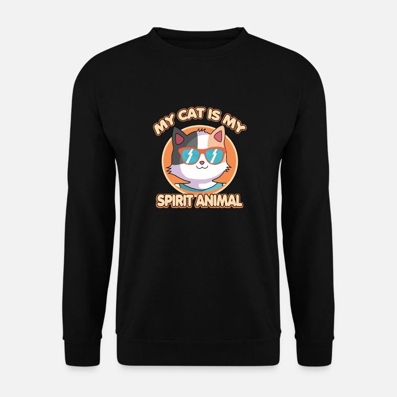 Meine Katze ist mein Krafttier - Unisex Pullover - Schwarz