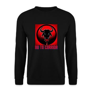 No to corrida, anticorrida, contre la corrida - Sweat-shirt Unisexe - noir - Devant - Alina (178cm) & Michal (187cm)