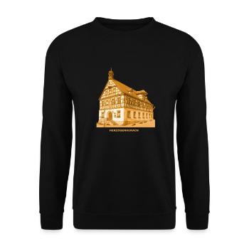 Herzogenaurach, ancien hôtel de ville, Moyenne-Franconie, Bavière - Sweat-shirt Unisexe - noir - Devant - Alina (178cm) & Michal (187cm)