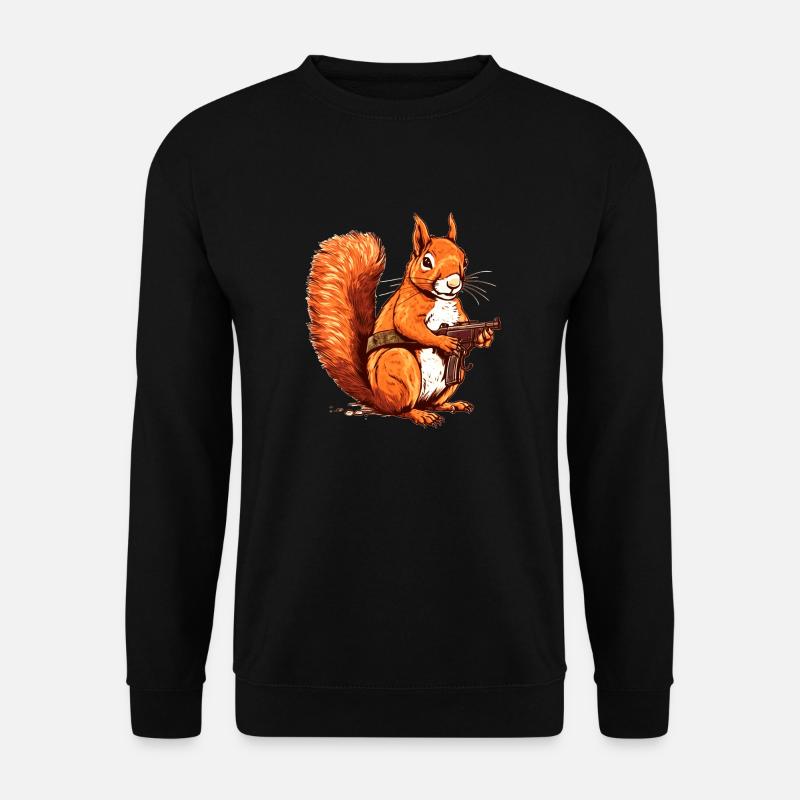Unique and heavily armed squirrel - Unisex Sweatshirt - black