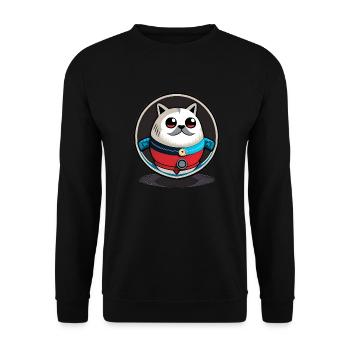 Round dog with mustache - Unisex Sweatshirt - black - Front - Alina (178cm) & Michal (187cm)