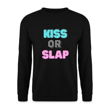 Kiss Or Slap - Unisex Pullover - Schwarz - Vorne - Alina (178cm) & Michal (187cm)