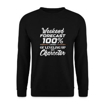 Prévisions du week-end 100% de chances de monter de niveau - Sweat-shirt Unisexe - noir - Devant - Alina (178cm) & Michal (187cm)