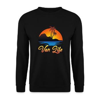 Van Life Sunset Beach Design - Unisex Sweatshirt - black - Front - Alina (178cm) & Michal (187cm)