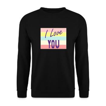 SAINT VALENTINE. bachelorette party. I LOVE YOU. I LOVE YOU. LOVE - Unisex Sweatshirt - black - Front - Alina (178cm) & Michal (187cm)