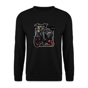 Schwalbe (black / LowLife) // Illustration - Unisex Sweatshirt - black - Front - Alina (178cm) & Michal (187cm)