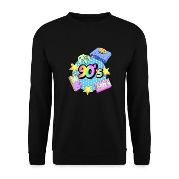 VINTAGE 90's - Sweat-shirt Unisexe - noir - Devant - Alina (178cm) & Michal (187cm)