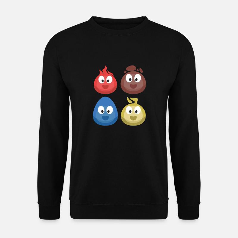 4 éléments (feu, terre, eau, air) (bulle) - Sweat-shirt Unisexe - noir