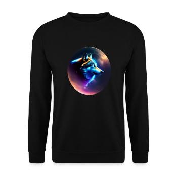 Wolf - Unisex Pullover - Schwarz - Vorne - Alina (178cm) & Michal (187cm)