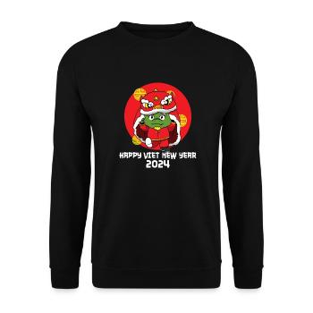 Vietnamesisches Neujahr Drache Vietnam I Geschenk - Unisex Pullover - Schwarz - Vorne - Alina (178cm) & Michal (187cm)