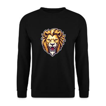 Lion's Head - Unisex Sweatshirt - black - Front - Alina (178cm) & Michal (187cm)