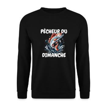 Pêcheur du dimanche. Passion Pêche.Poisson et Lac - Sweat-shirt Unisexe - noir - Devant - Alina (178cm) & Michal (187cm)