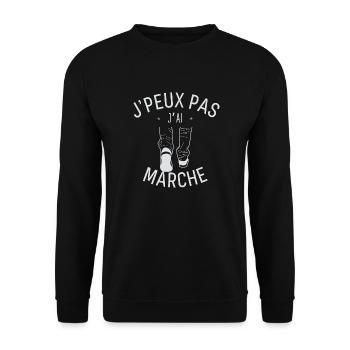 J peux pas j ai marche - Sweat-shirt Unisexe - noir - Devant - Alina (178cm) & Michal (187cm)