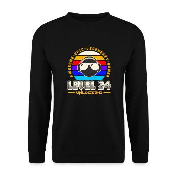 Level 24 - Unisex Sweatshirt - black - Front - Alina (178cm) & Michal (187cm)