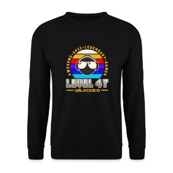 Level 47 - Unisex Sweatshirt - black - Front - Alina (178cm) & Michal (187cm)