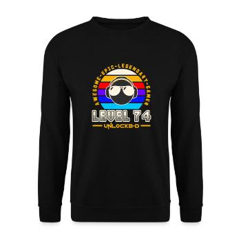 Level 74 - Unisex Sweatshirt - black - Front - Alina (178cm) & Michal (187cm)