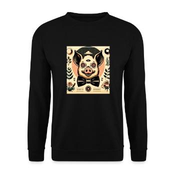 Mister PIG - Unisex Pullover - Schwarz - Vorne - Alina (178cm) & Michal (187cm)