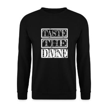 saveurs exotiques présentent le plaisir de la nourriture blagues de fête - Sweat-shirt Unisexe - noir - Devant - Alina (178cm) & Michal (187cm)