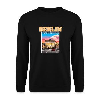 Berlin Erlebnis Stadt - Unisex Pullover - Schwarz - Vorne - Alina (178cm) & Michal (187cm)