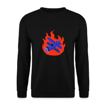 Plane on Fire - Unisex Sweatshirt - black - Front - Alina (178cm) & Michal (187cm)