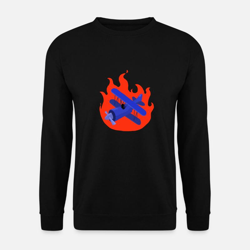 Plane on Fire - Unisex Sweatshirt - black
