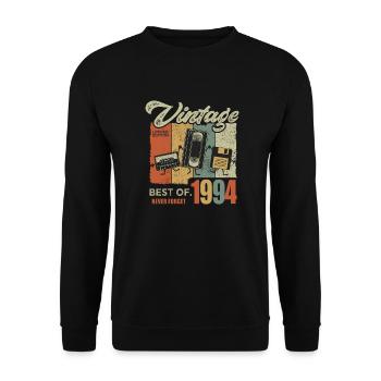 1994 Geschenk 1994 Vintage Retro Jubiläum Geschenk - Unisex Pullover - Schwarz - Vorne - Alina (178cm) & Michal (187cm)