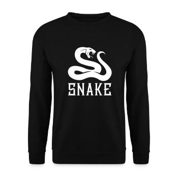 snake white - Unisex Pullover - Schwarz - Vorne - Alina (178cm) & Michal (187cm)