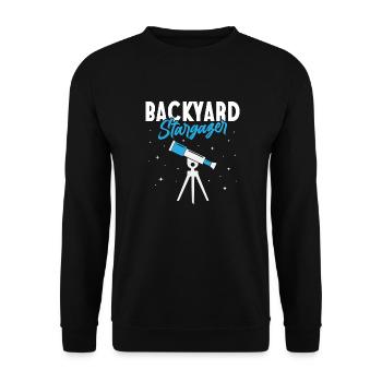 Backyard Stargazer Stars Planets Astronomy - Unisex Pullover - Schwarz - Vorne - Alina (178cm) & Michal (187cm)