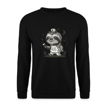 Sloth Sleepwalker Night - Unisex Sweatshirt - black - Front - Alina (178cm) & Michal (187cm)