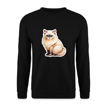 Ragdoll Cat - Unisex Sweatshirt - black - Front - Alina (178cm) & Michal (187cm)