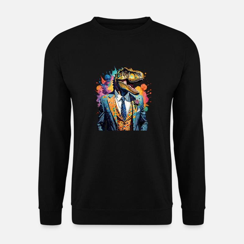 Dinosaur in a suit - Unisex Sweatshirt - black