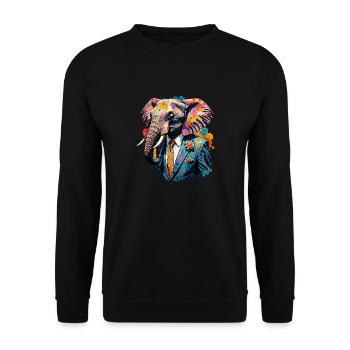 Elephant in a suit - Unisex Sweatshirt - black - Front - Alina (178cm) & Michal (187cm)