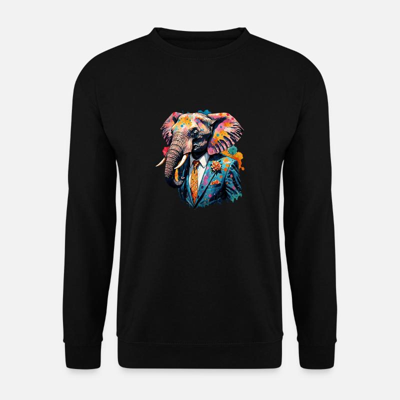 Elephant in a suit - Unisex Sweatshirt - black