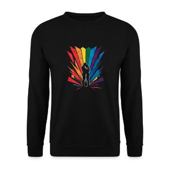 LGBT, Regenbogen-Pride-Monat - Unisex Pullover - Schwarz - Vorne - Alina (178cm) & Michal (187cm)